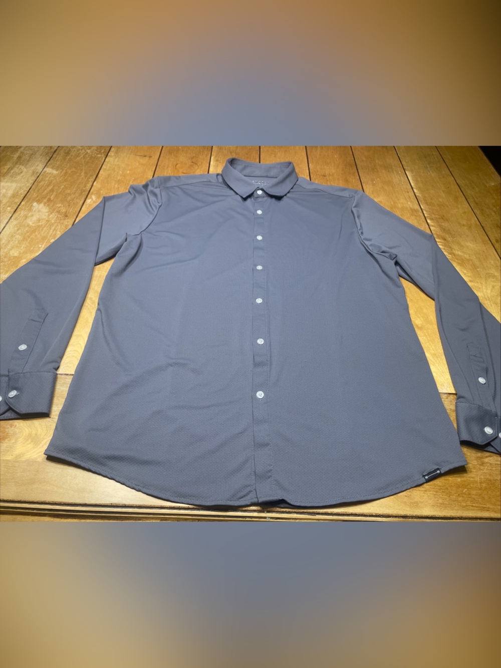 Barbell Apparel Motive Dress Shirt Size XXL Color Gray Performance Button Up